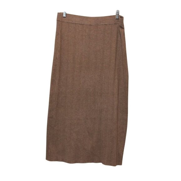 House Of Harlow  Beige Minimalist Midi Skirt Women Size Large - Picture 1 of 9